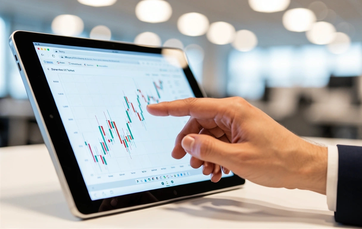 Analista verificando señales de mercado